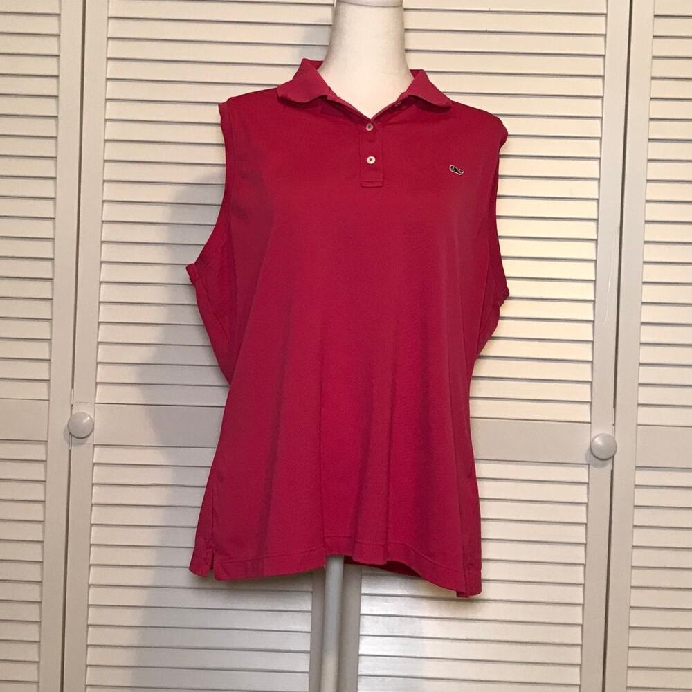 Vineyard Vines Performance Pink Collared Sleeveless Top XL